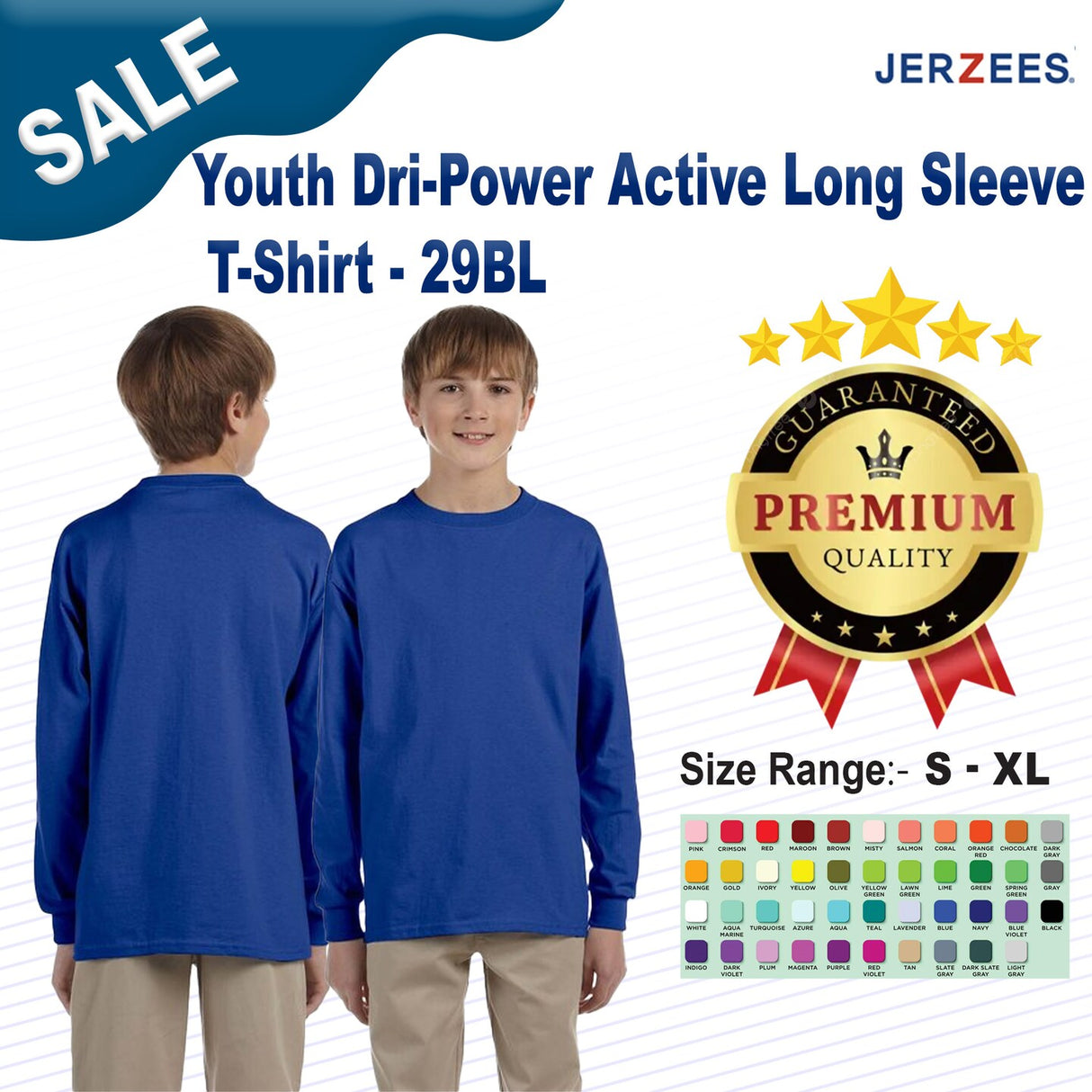 Jerzees® Youth Dri-Power Active Long-Sleeve T-Shirt