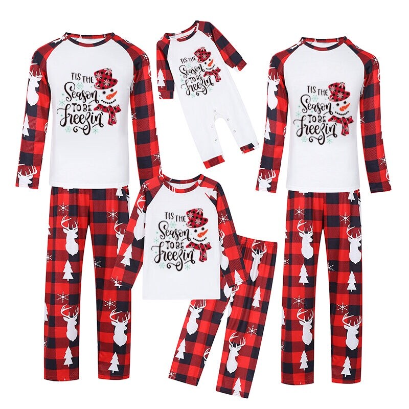 Plaid Print Christmas Outfits Pajama Set