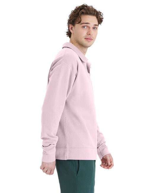 ComfortWash by Hanes® Garment Dye Polo Collar Sweatshirt - GDH490