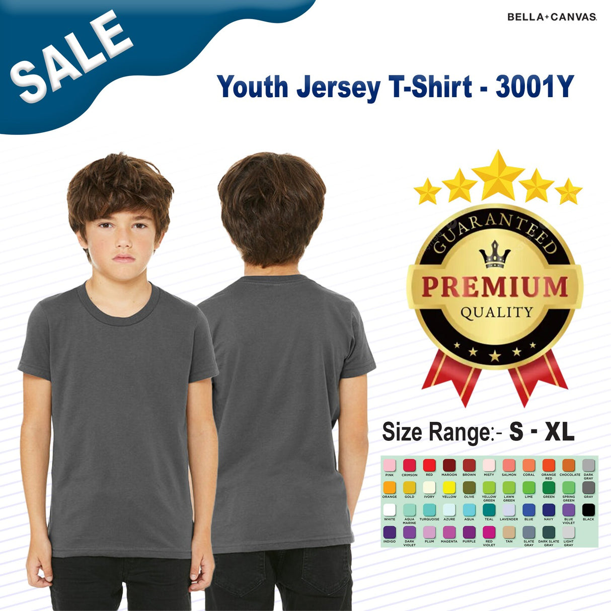 Bella + Canvas® Youth Jersey T-Shirt