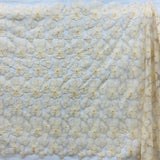 Beaded 3D Floral Lace Fabric - 3D Floral Embroidered Net Mesh, 52" Wide (1 Yard)