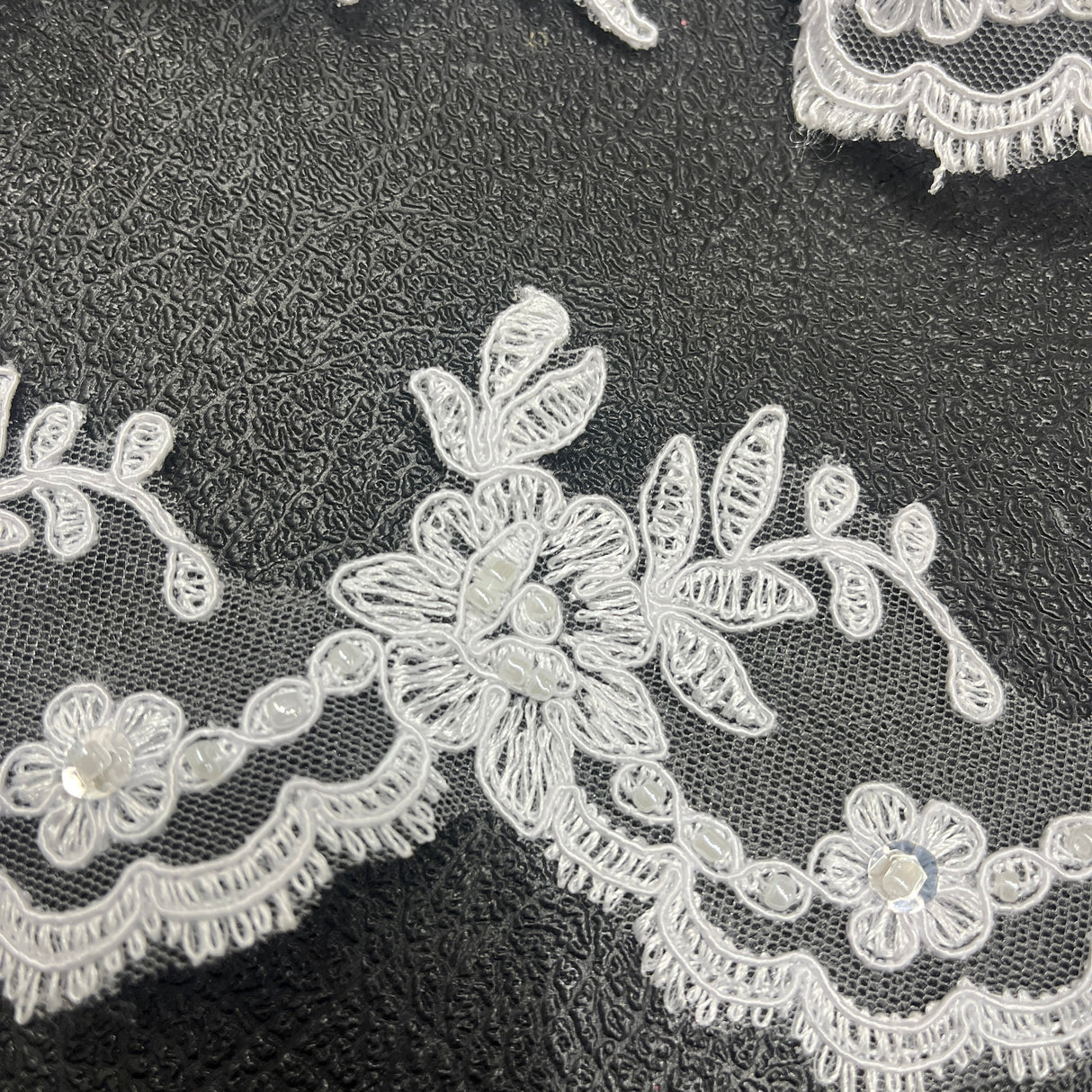 Beaded Corded Lace Trim 3" Wide