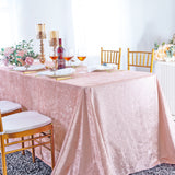 Rectangular Crushed Velvet Tablecloth 90x132 Blush Pink