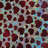 Nylon Spandex Heart Foil Metallic Fabric