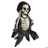 15 3/4" Hanging Waving Skeleton Reaper Creeper Halloween Decoration