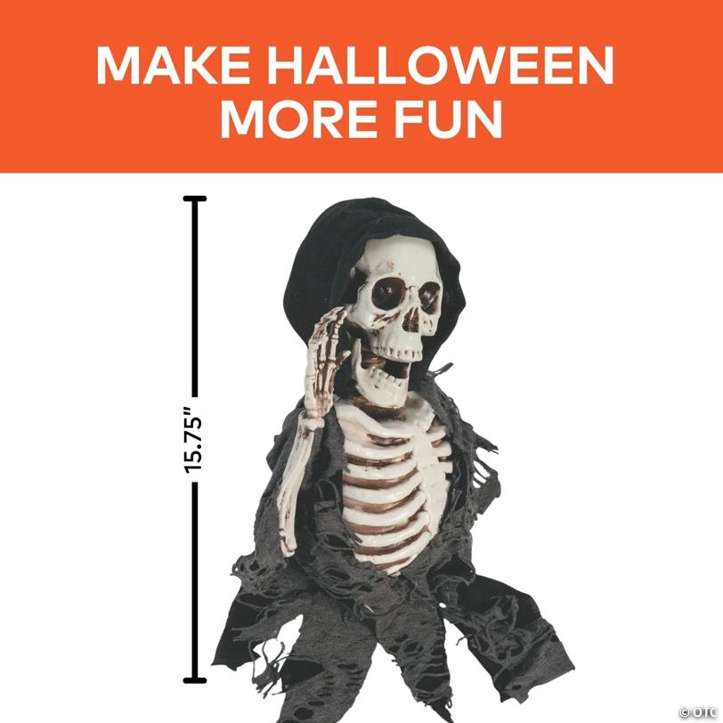 15 3/4" Hanging Waving Skeleton Reaper Creeper Halloween Decoration