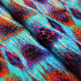 Magic Cobra Nylon Spandex Fabric - Multi Snakeskin Wet Print, 58-60" Width (1 Yard)