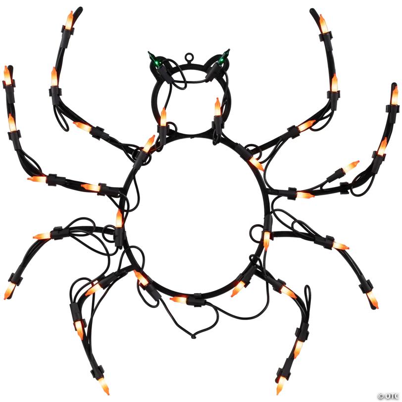 15" Lighted Spider Halloween Window Silhouette Decoration