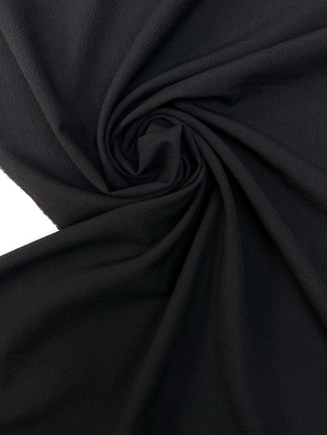 Wool Crepe Black Stretch Fabric