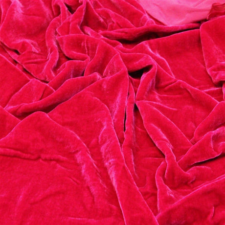 Silk Rayon Velvet Fabric - 80 Percent Rayon 20 Percent Silk, Velvet, 45" Width, 180 GSM (1 Yard)