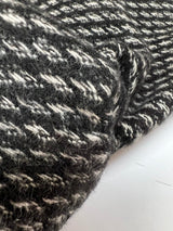 Cotton Wool Tweed Striped Black White