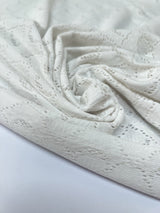 Polyamide Elastane Knitted Fabric White Geometric