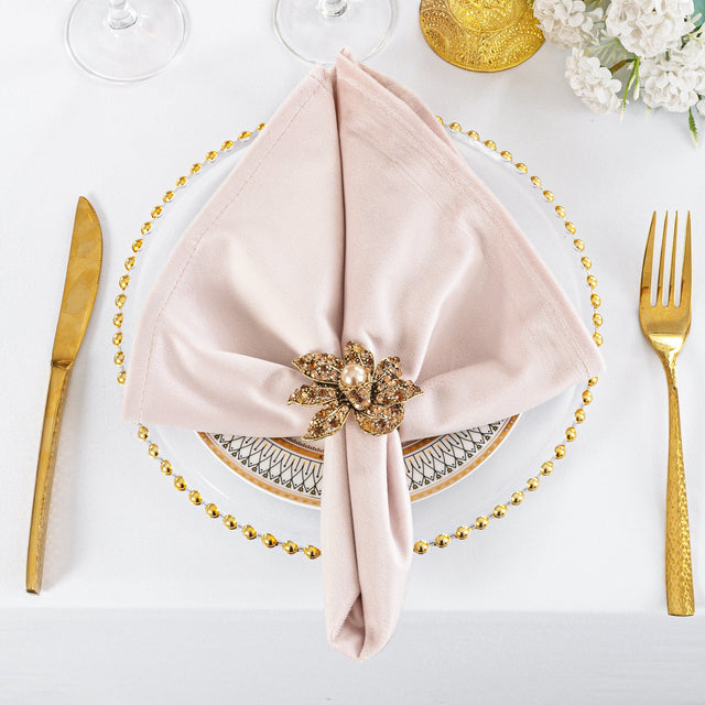 Velvet Cloth Dinner Napkin Sample 20x20 Blush Pink