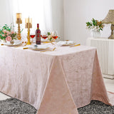 Rectangular Holland Velvet Tablecloth 90x156 Blush Pink/Rose Gold