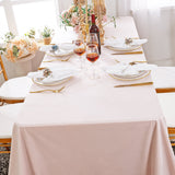 Rectangular Holland Velvet Tablecloth 90x132 Blush Pink