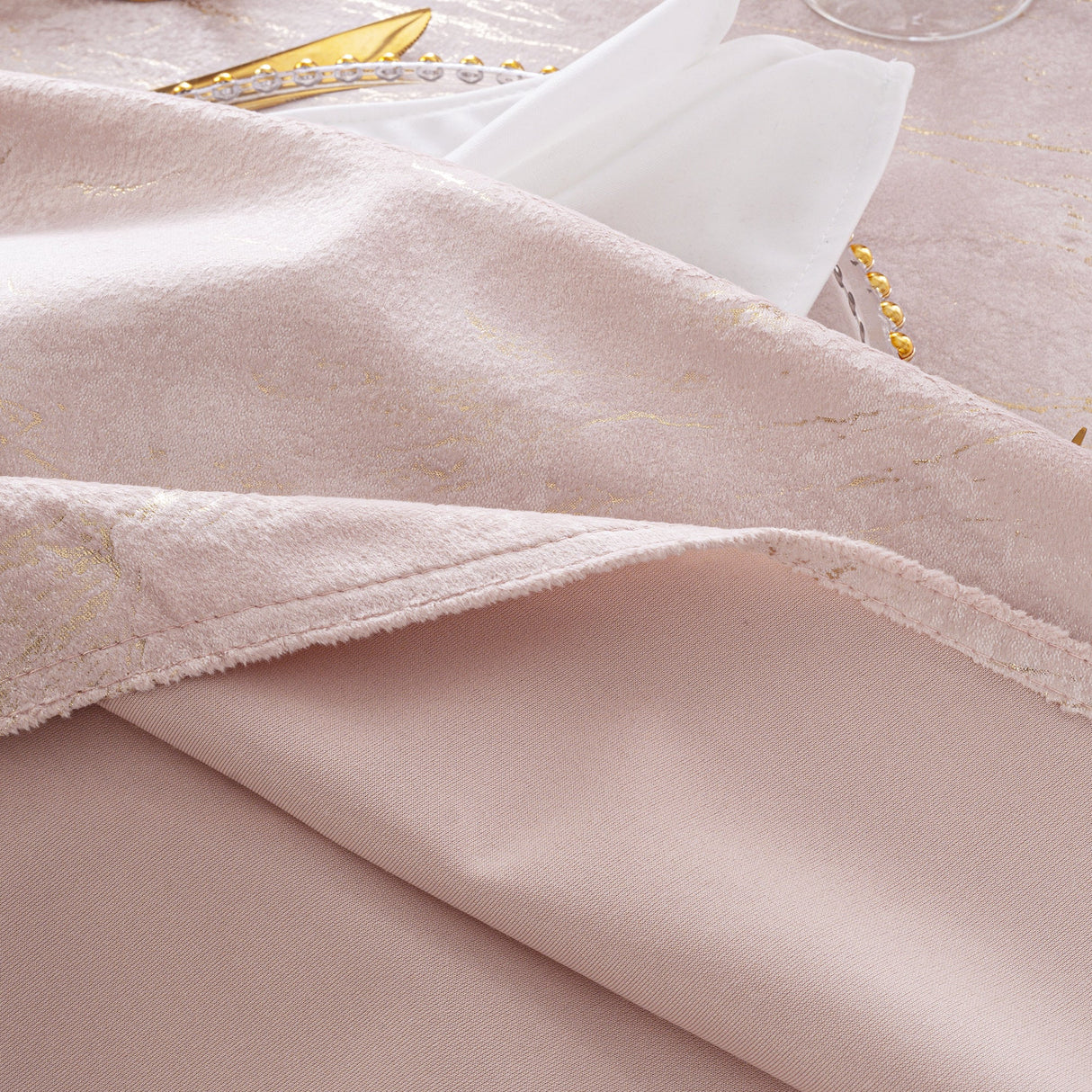 Velvet Dinner Napkin Sample 20x20 Blush Pink/Rose Gold