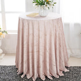 Round Velvet Tablecloth 132" Blush Pink/Rose Gold