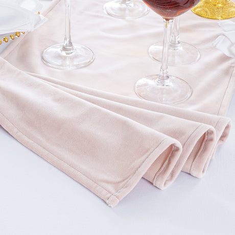 Velvet Table Runner 13x108 Blush Pink/Rose Gold
