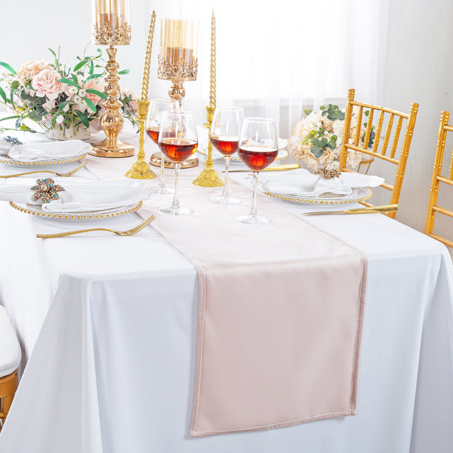 Velvet Table Runner 13x108 Blush Pink/Rose Gold
