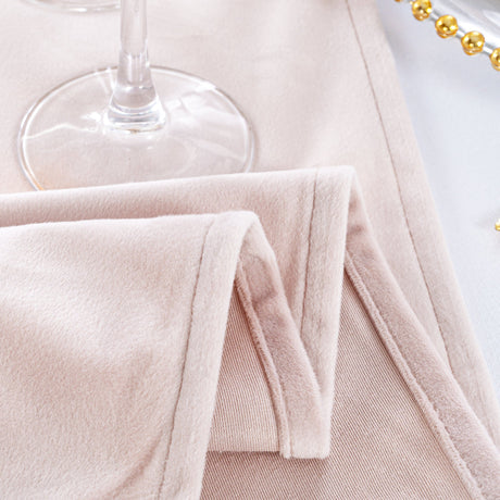 Rectangular Holland Velvet Tablecloth 90x132 Blush Pink
