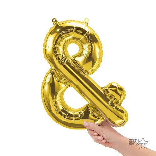 Foil Balloon Ampersand Gold 16 Inch