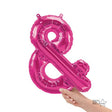 Foil Balloon Ampersand Magenta Air-Fill Only