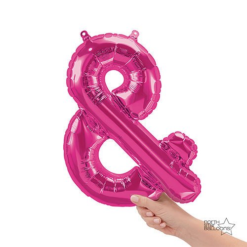 Foil Balloon Ampersand Magenta Air-Fill Only