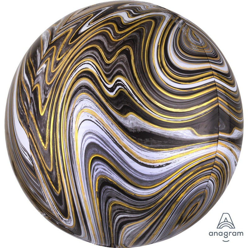 Foil Balloon Black Marblez Orbz