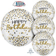 Birthday Orbz Foil Balloon 16 Inch Black Silver Gold