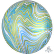 Foil Balloon Blue Green Marblez Orbz