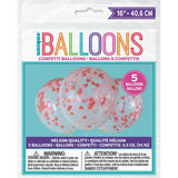 Clear Balloons with Heart Confetti 5 Pack