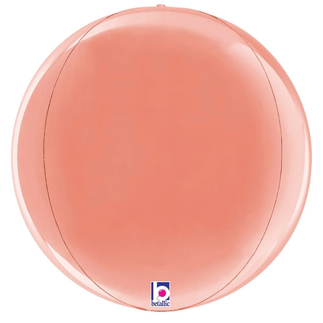 Foil Balloon Rose Gold Globe 16 Inch