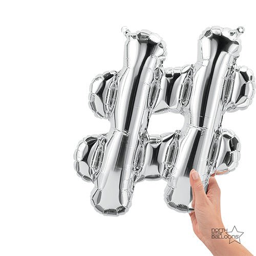Foil Balloon Hashtag Silver 16 Inch