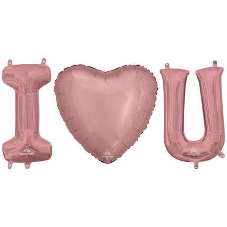 Foil Balloon I Heart U Letters Kit