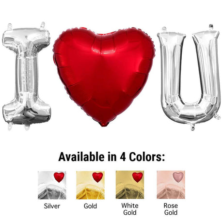 Foil Balloon I Heart U Letters Kit