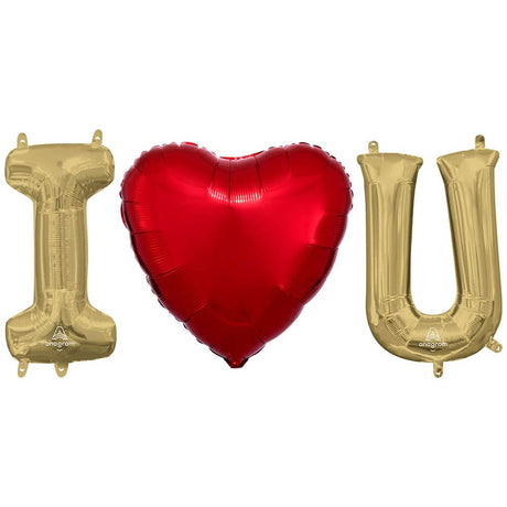 Foil Balloon I Heart U Letters Kit