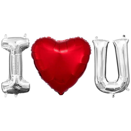 Foil Balloon I Heart U Letters Kit
