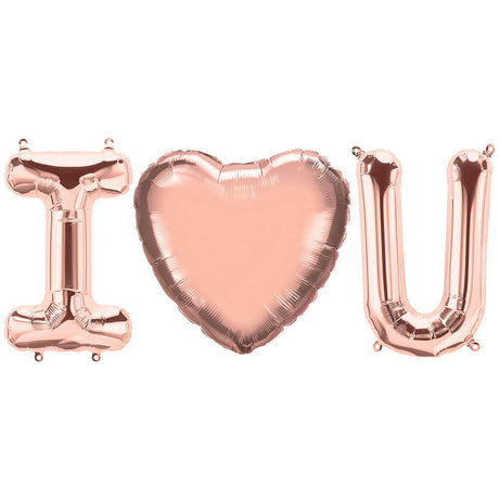 Foil Balloon I Heart U Letters Kit