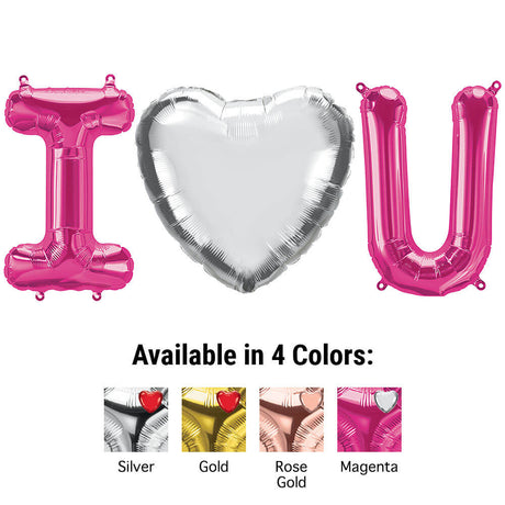 Foil Balloon I Heart U Letters Kit