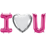 Foil Balloon I Heart U Letters Kit