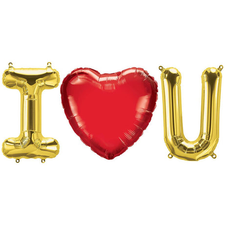 Foil Balloon I Heart U Letters Kit