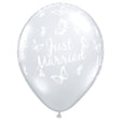 Wedding Latex Balloons 16 Inch Just Married Butterflies-A-Round