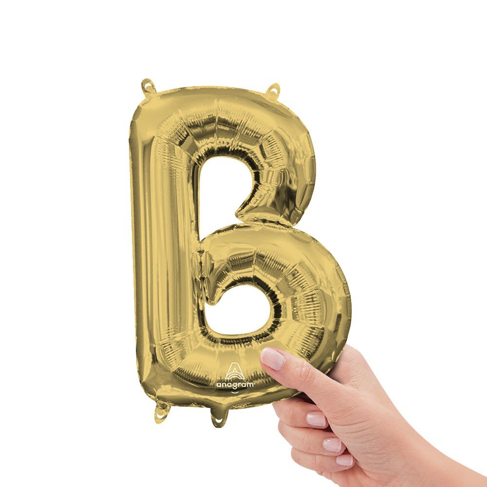 Foil Balloon Letter B White Gold