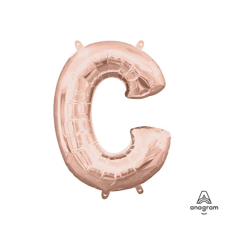 Foil Balloon Letter C Rose Gold