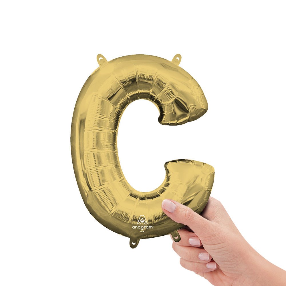 Foil Balloon Letter C White Gold