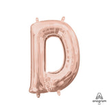 Foil Balloon Letter D Rose Gold