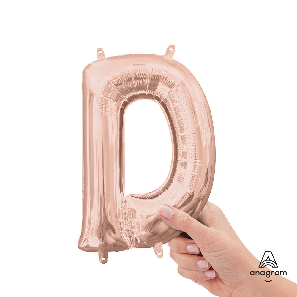 Foil Balloon Letter D Rose Gold