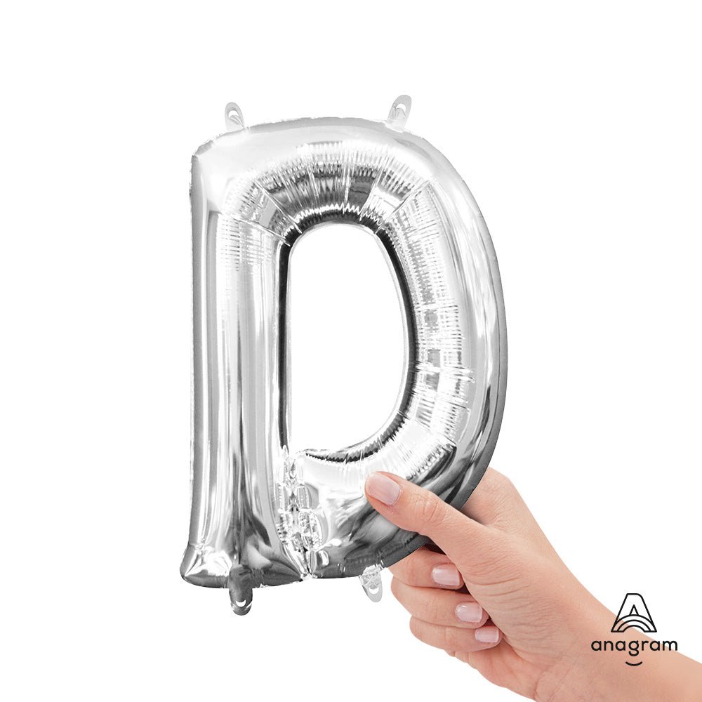 Foil Balloon Letter D Silver 16 Inch