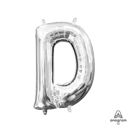 Foil Balloon Letter D Silver 16 Inch