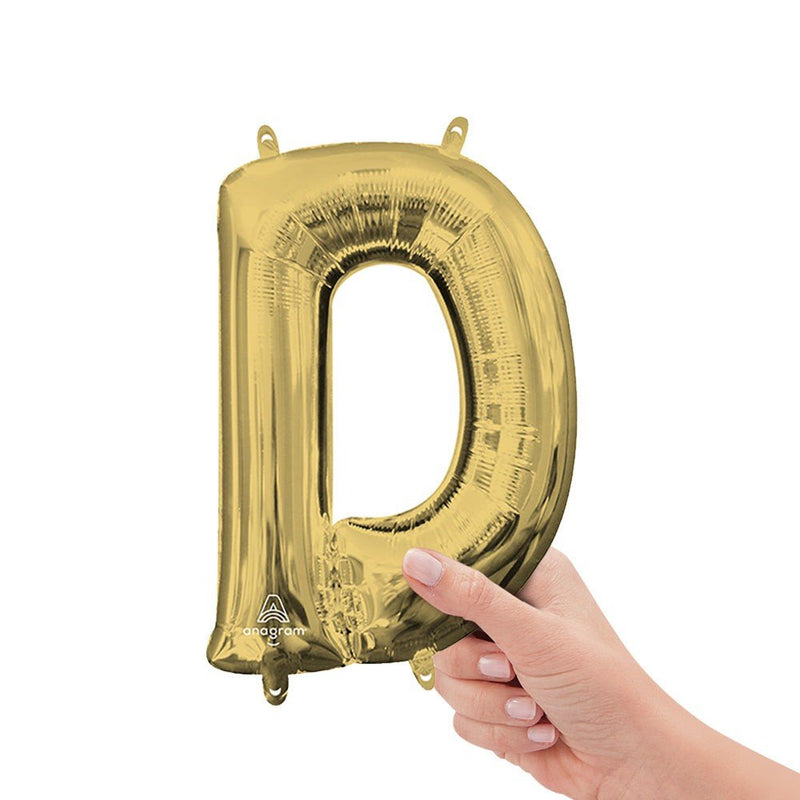 Foil Balloon Letter D White Gold
